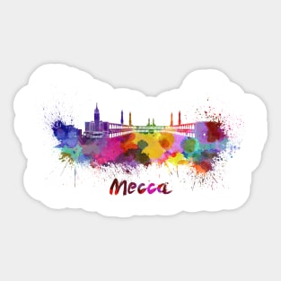 Mecca skyline in watercolor Sticker